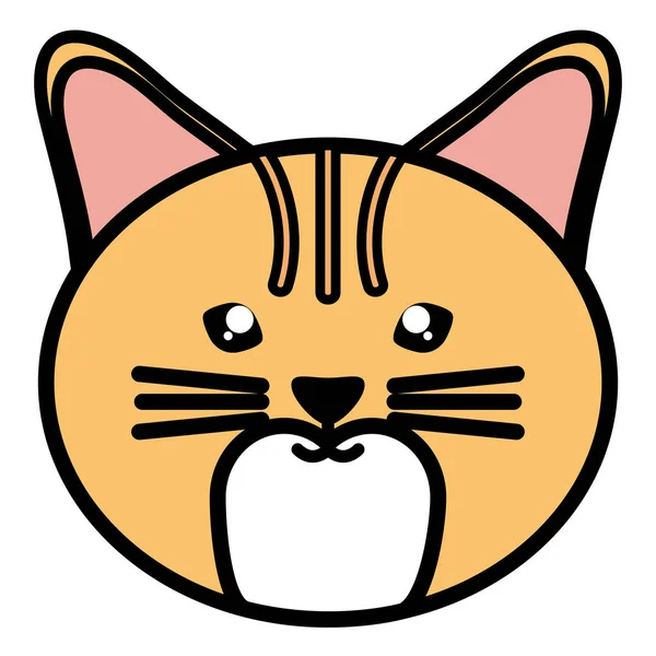 Cute Little Cat Pet Head Character Vector Illustration Design — Stock Vector