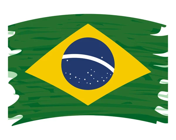 Brasil Bandeira Grunge Style Isolado Illustraltion Vector Ilustração Design Gráfico — Vetor de Stock