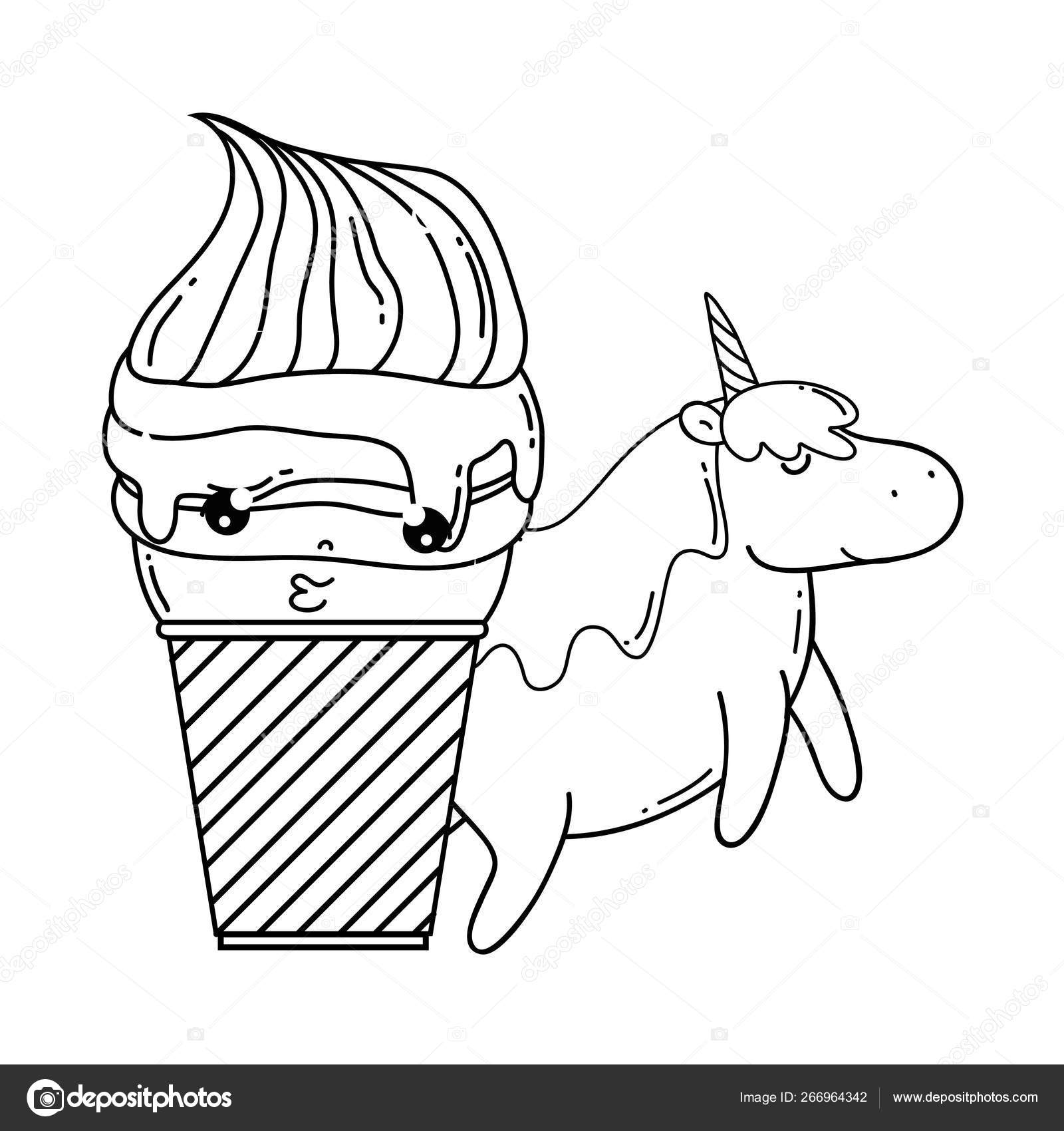 アイス クリーム可愛いベクトル イラスト デザインのかわいいユニコーン ストックベクター C Stockgiu