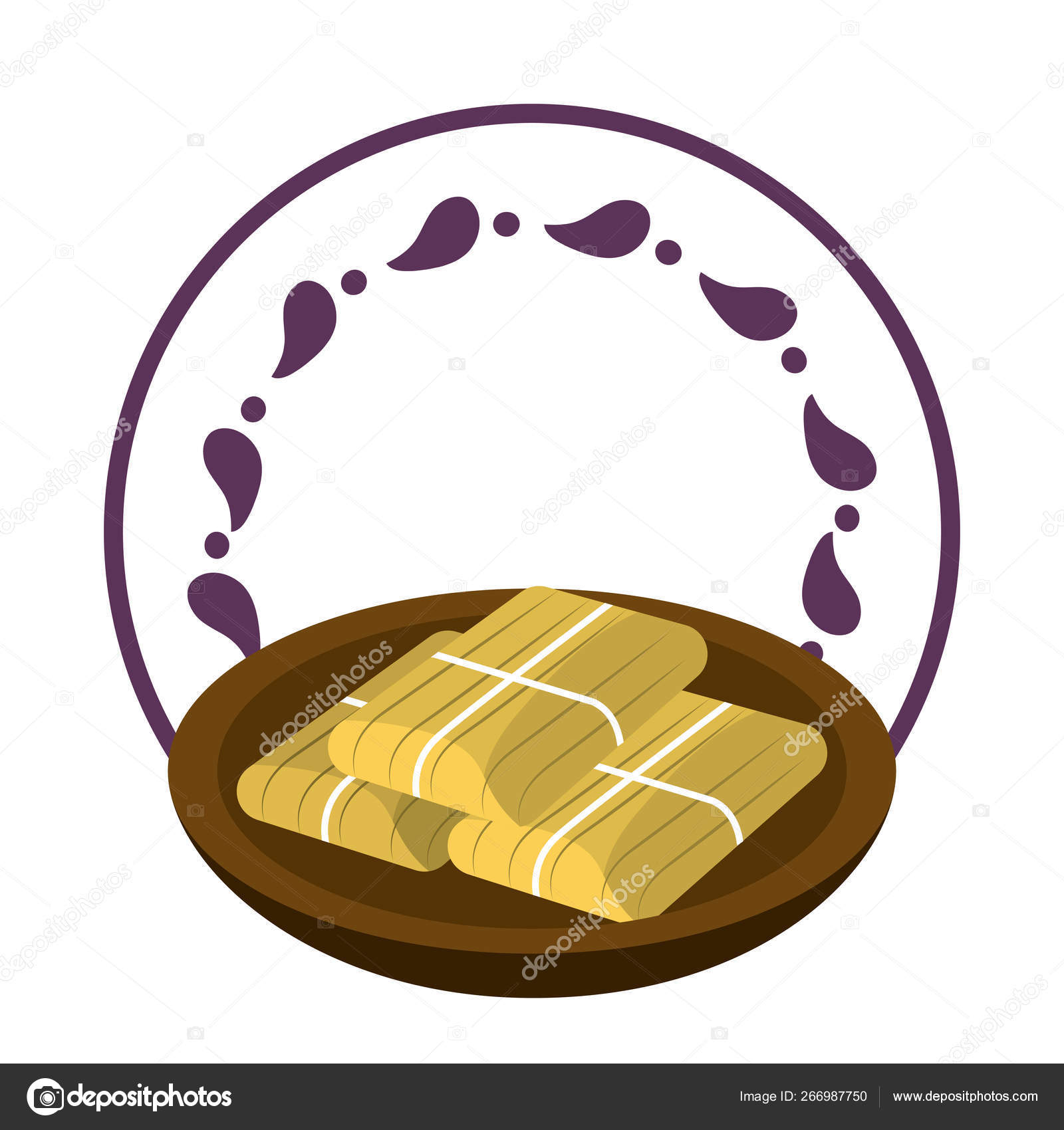 Mexican Food Tamales Dish Label Emblem Stock Vector Image by ©stockgiu  #266987750