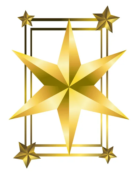 Розкішний Елегантний Золота Зірка Мультфільм Векторна Ілюстрація Графічний Дизайн — стоковий вектор