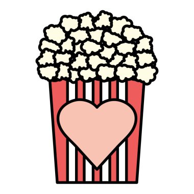lezzetli pop corn simge vektör çizim tasarım