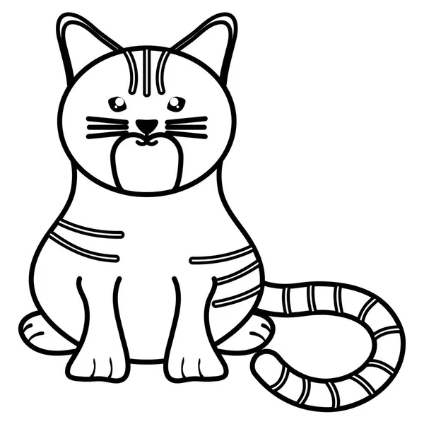 Bonito Pequeno Gato Pet Personagem Vetor Ilustração Design — Vetor de Stock