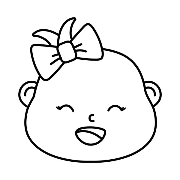 Söt Baby Shower Baby Face Tecknad Vektor Illustration Grafisk Design — Stock vektor