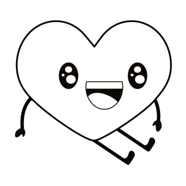 kalp karikatür vektör çizim grafik tasarım seviyorum