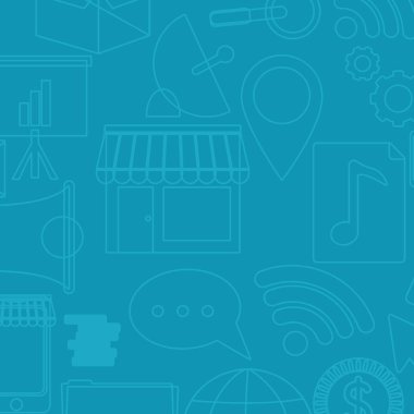 Online Pazarlama ve reklam mavi arka plan illüstrasyon grafik tasarım vektör