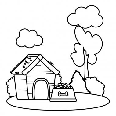 evcil hayvan aksesuarları dış sahne karikatür vektör illüstrasyon grafik tasarım