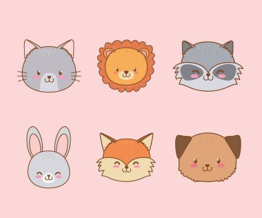 ormankafaları hayvanlar vektör illüstrasyon tasarım grubu