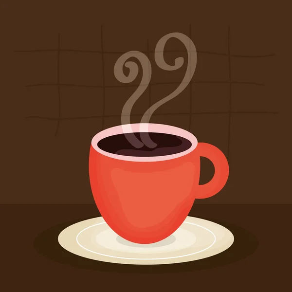 Delicious Coffee Cup Beverage Vector Illustration Design — Stock Vector
