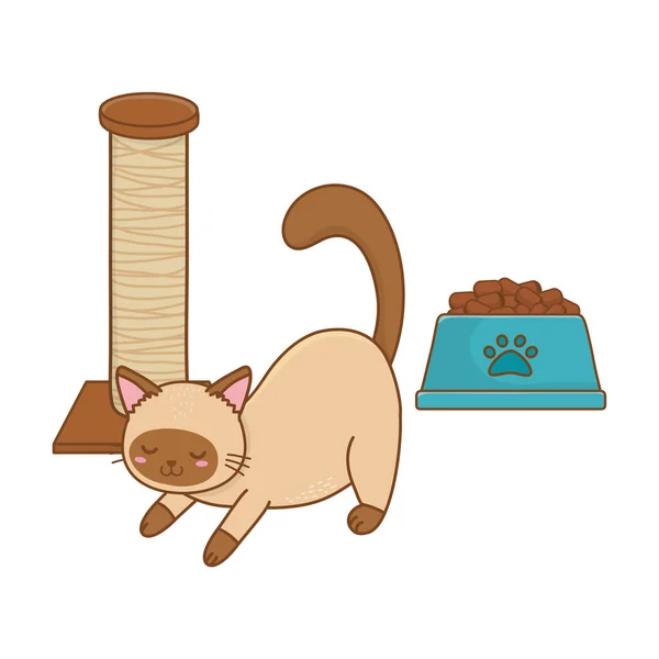 귀여운 고양이 일러스트 그래픽 디자인 — 스톡 벡터