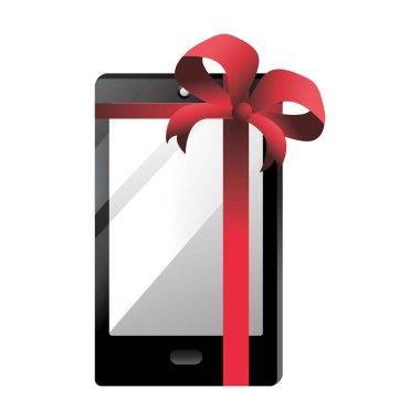 akıllı telefon hediye karikatür vektör çizim grafik tasarım