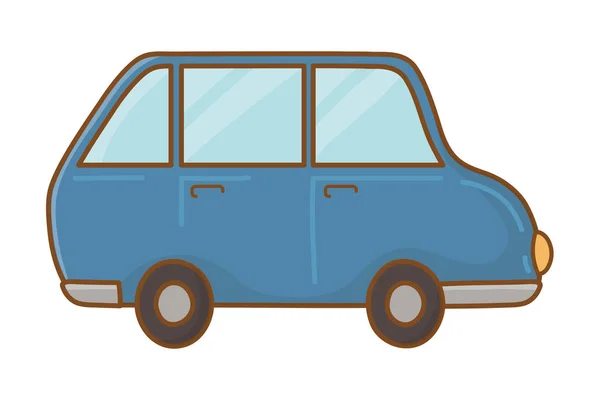 Viaje Turístico Viaje Verano Coche Azul Vehículo Aislado Aventura Exploración — Vector de stock