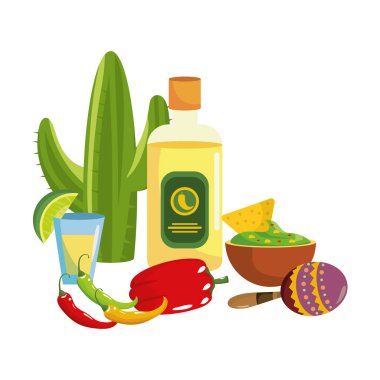 lezzetli Meksika yemeği çizgi film vektör çizim grafik tasarım