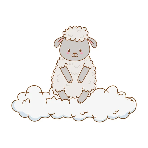 Милі Вівці Хмарах Векторний Дизайн Ілюстрації — стоковий вектор