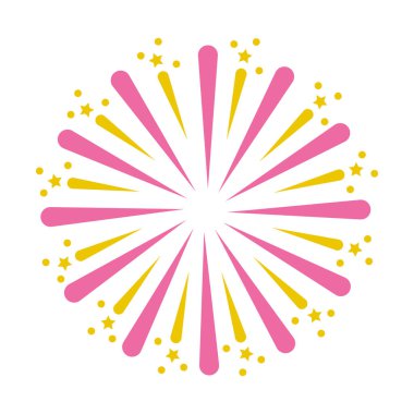 parlak havai fişek karikatür vektör çizim grafik tasarım