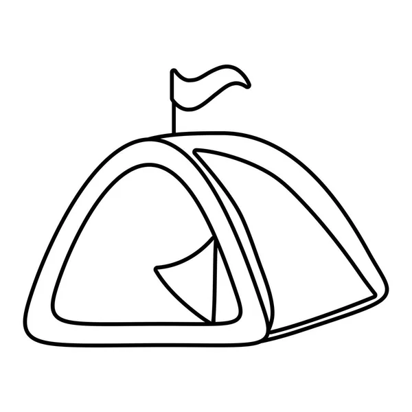 Camping Tält Tecknad Vektor Illustration Grafisk Design — Stock vektor
