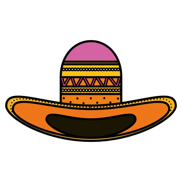 Sombrero Mexicano Icono Tradicional Vector Ilustración Diseño — Archivo Imágenes Vectoriales