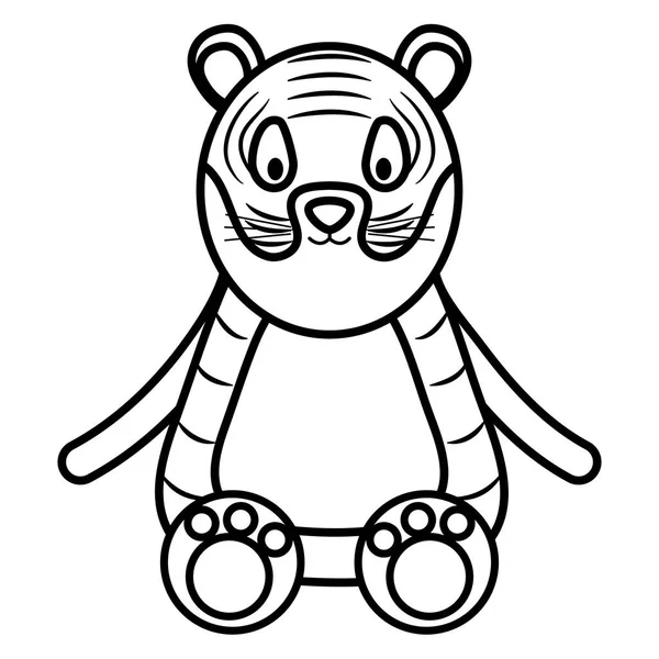 Niedlichen Tiger Kindischen Charakter Vektor Illustration Design — Stockvektor
