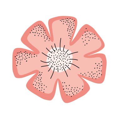 Sevimli çiçek simge vektör çizim tasarımı çizilmiş