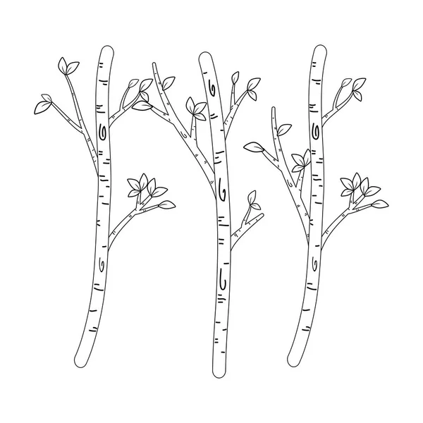 Podzimní Stromy Lesní Scéna Vektor Ilustrace Design — Stockový vektor