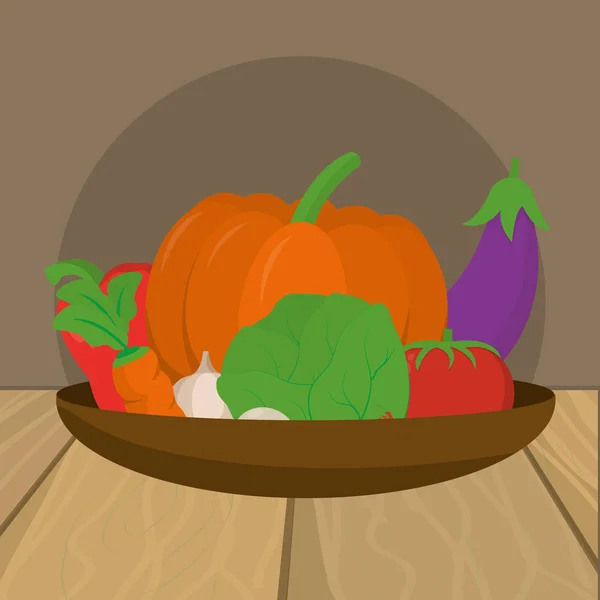 Delicious Fresh Vegetables Cartoon Vector Illustration Graphic Design — Stock Vector