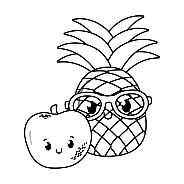 Vynikající Chutný Sladký Ovoce Kreslený Vektorový Ilustrace Grafika Design — Stockový vektor