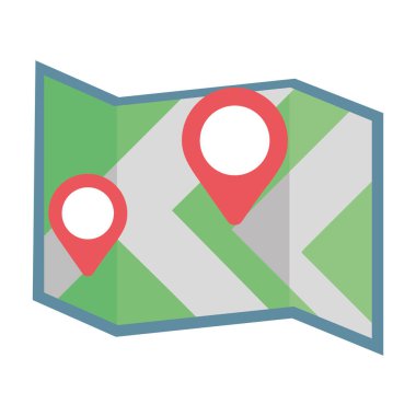 GPS konumu harita çizgi film vektör çizim grafik tasarım