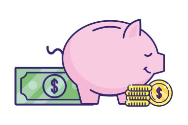 Finans grafik illüstrasyon iş karikatür para tasarruf vektör öğeleri