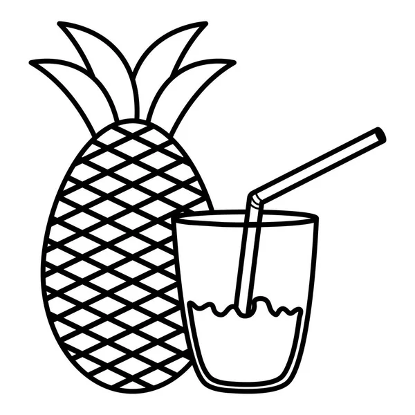 Vaso Con Jugo Piña Vector Diseño Ilustración — Vector de stock