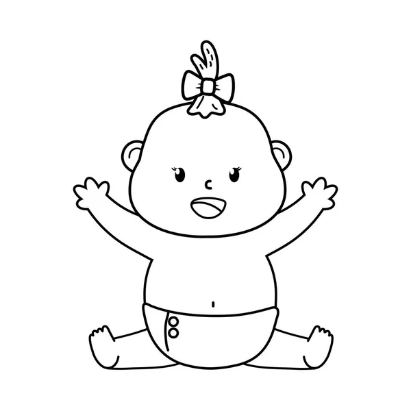 Cute Baby Shower Baby Cartoon Vector Illustration Graphic Design — Stockvector