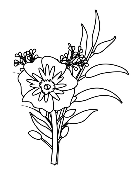 花卉热带玫瑰花卡通矢量插图平面设计 — 图库矢量图片