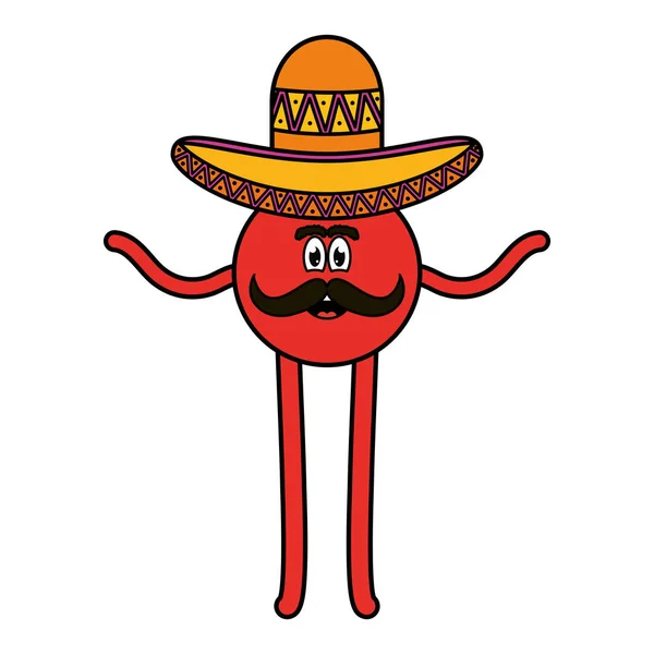 Desain Ilustrasi Ikon Karakter Emoji Meksiko Vektor - Stok Vektor
