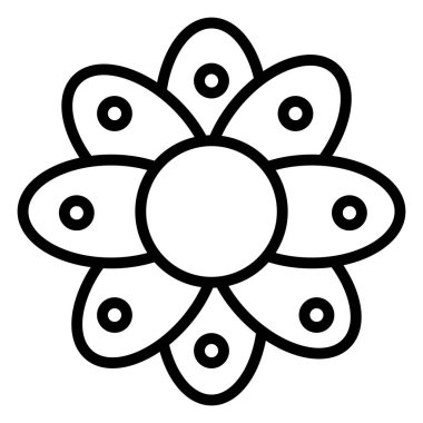 meksika dekoratif çiçek simgesi vektör illüstrasyon tasarımı