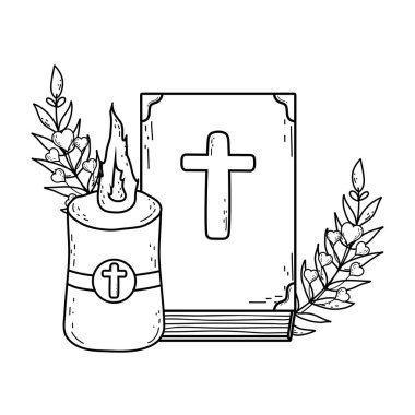 mum vektör illüstrasyon tasarım ile Kutsal İncil kitap