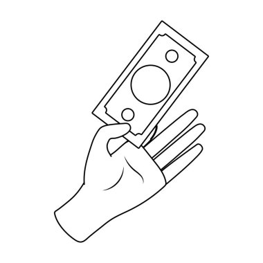 el siyah beyaz vektör çizim grafik tasarım ile para faturaları simgesi