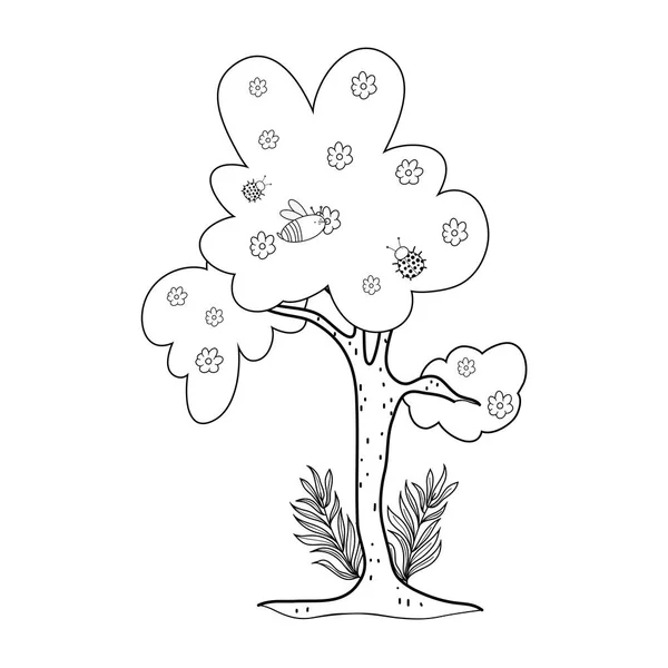 Árvore Bonito Planta Ícone Vetor Ilustração Design —  Vetores de Stock
