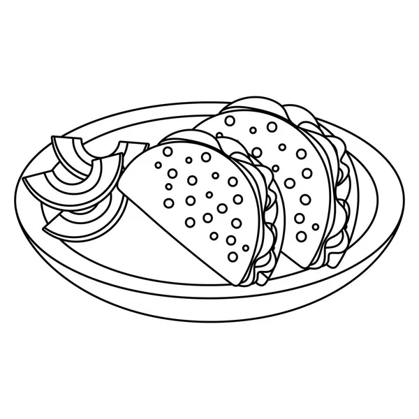 Lezat Mexican Food Cartoon Vector Gambar Desain - Stok Vektor
