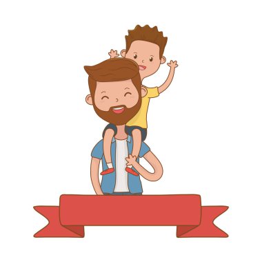 şerit sakal vektör illüstrasyon grafik tasarım ile çocuk avatar karikatür karakteri taşıyan adam