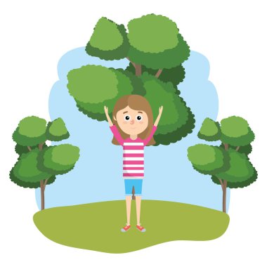 sevimli kız çizgi film vektör çizim grafik tasarım