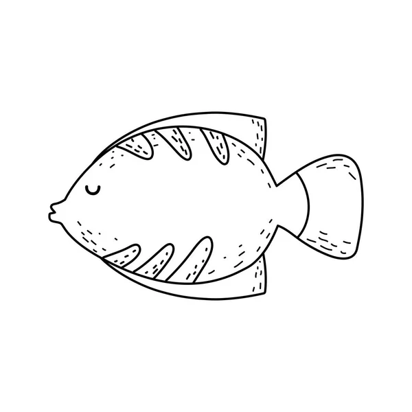 可爱的童话般的鱼图标矢量插图设计 — 图库矢量图片
