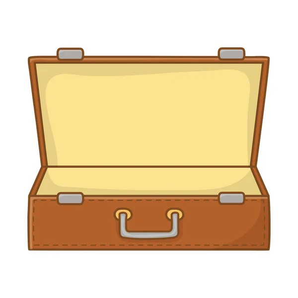 Tourist Trip Summer Travel Open Suitcase Empty Handle Adventure Exploration — Stock Vector