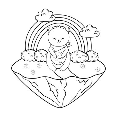 alan ormanlık karakter vektör illüstrasyon tasarım sevimli ayı panda