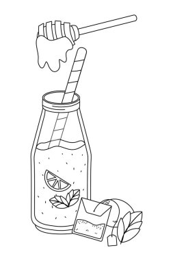 meyve karışımı karikatür vektör illüstrasyon grafik tasarım ile lezzetli sağlıklı yemek suyu