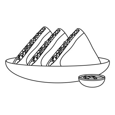 lezzetli Meksika yemeği çizgi film vektör çizim grafik tasarım