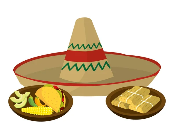 Lezzetli Meksika Yemeği Çizgi Film Vektör Çizim Grafik Tasarım — Stok Vektör