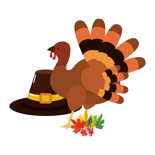 Happy Thanksgiving Turkey Kreskówka Wektor Ilustracja Projekt Graficzny — Wektor stockowy