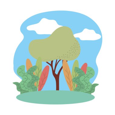 park manzara simgesi karikatür vektör illüstrasyon grafik tasarım