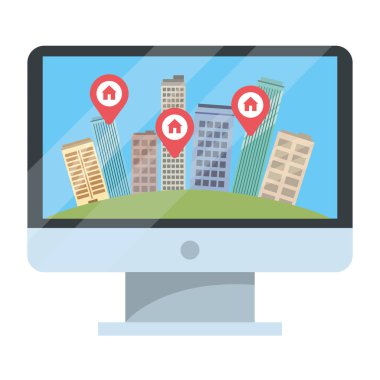 gerçek durum bilgisayar ekran çizgi film vektör çizim grafik tasarım