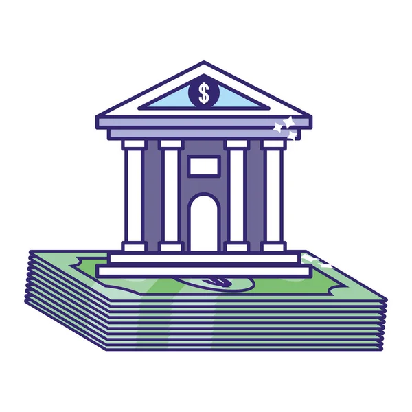 Tasarruf Para Finans Bankası Elemanları Karikatür Vektör Illüstrasyon Grafik Tasarım — Stok Vektör