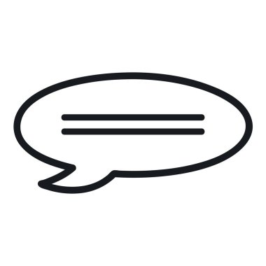 konuşma kabarcık mesajı monokrom simge vektör illüstrasyon tasarımı